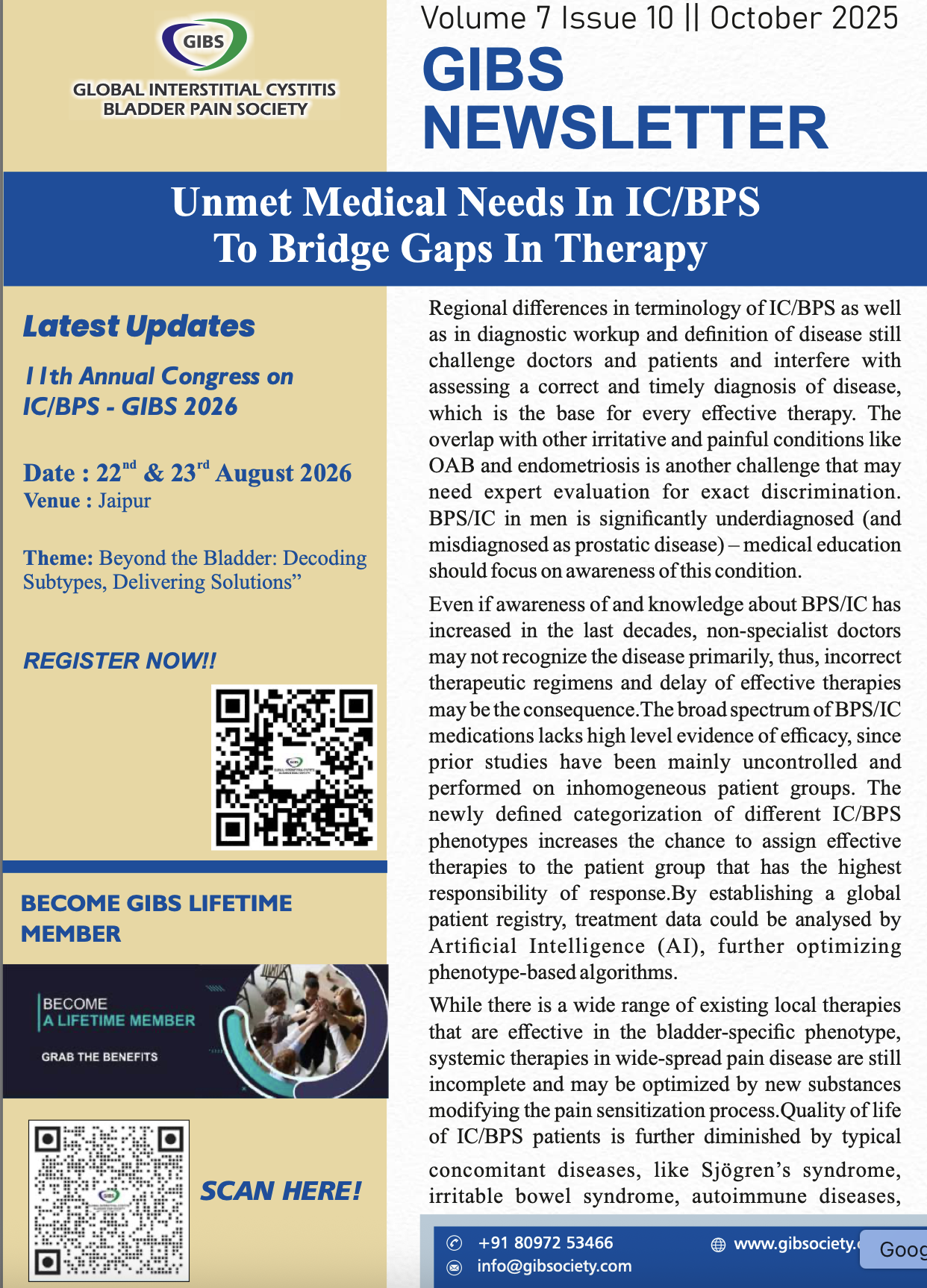 Newsletter - Global Interstitial Cystitis Bladder Pain Society
